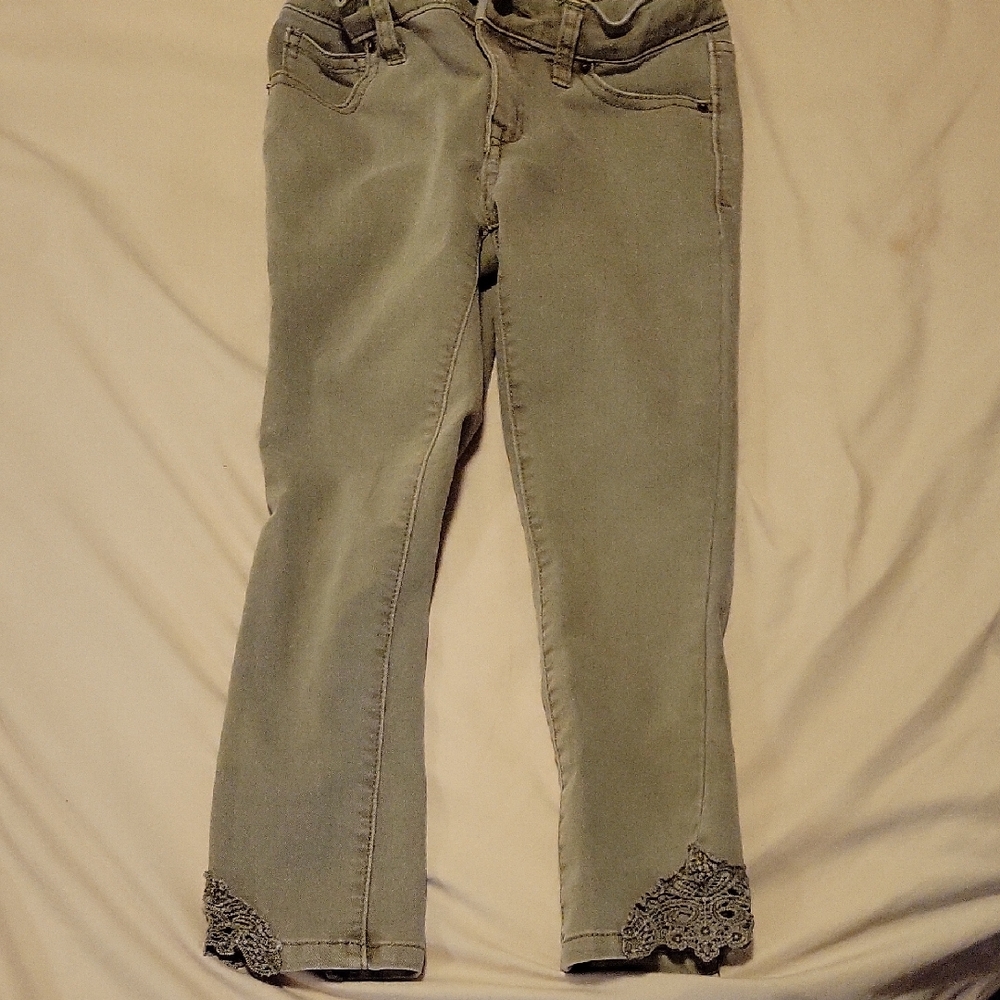 Cat & Jack Kids Olive Jeans with Lace Detail